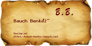 Bauch Benkő névjegykártya
